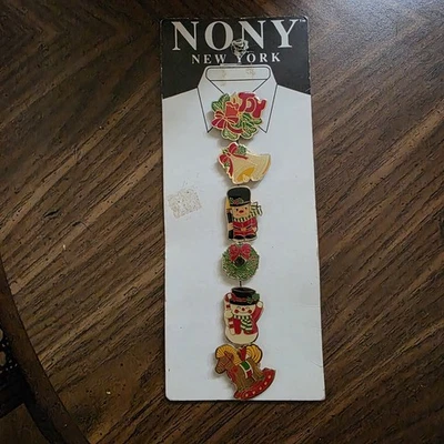 Vintage NONY New York Christmas Button Covers Set Of 5 Button Covers - Image 1 of 4