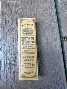 Antiguo frasco de medicina compuesto de miel y alquitrán Foley's 4,5" - Nuevo de Lote Antiguo en Caja Original - Imagen 1 de 2