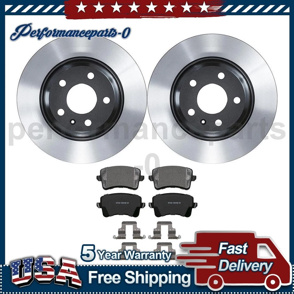 Wagner Brake Rear Disc Brake Pad Set Disc Brake Rotor fits 2009-2016 Audi A4 - Image 1 of 4