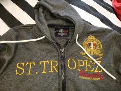 Sudadera con Capucha Geographical Norway Para Hombre con Cremallera M Gris Logotipos Bordados Cierre con Cordón Foto 1 de 4