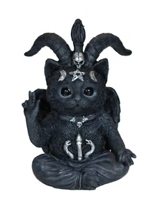 Gothic Deko Figur Katze Baphomet Reaper Skulptur Objekt Totenkopf Steampunk - Bild 1 von 4