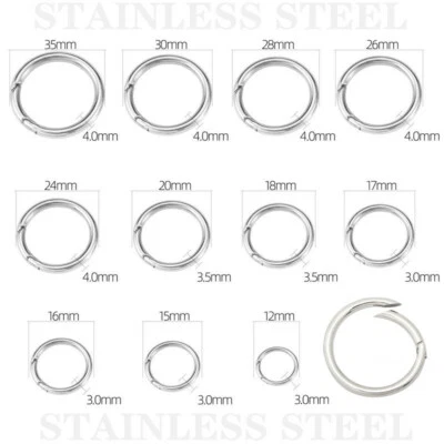 ANILLO DE RESORTE DE ACERO INOXIDABLE CIERRE Anillos de puerta de resorte Anillos tóricos Puerta de empuje Gancho a presión Foto 1 de 4