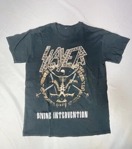 2014 Tour Slayer Divine Intervention T-Shirt Mens M Tour Dates Rare GUC Gildan - Picture 1 of 7