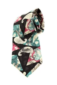 ANIVA by STEVEN LAND men’s paisley print silk neck tie - Picture 1 of 3
