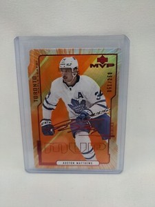 Auston Matthews AUTO RED SCRIPT 2020-21 Upper Deck MVP Card Maple Leafs SP /250