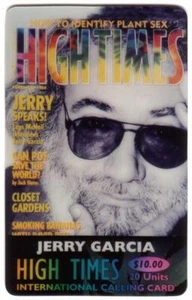 $10. Tarjeta: High Times Cover (febrero 1989): Jerry Garcia en cubierta tarjeta telefónica - Imagen 1 de 1
