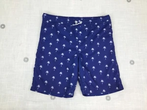 Lands End Palm Tree Print Lined Swim Shorts Trunks Boys Sz M EUC - Picture 1 of 7