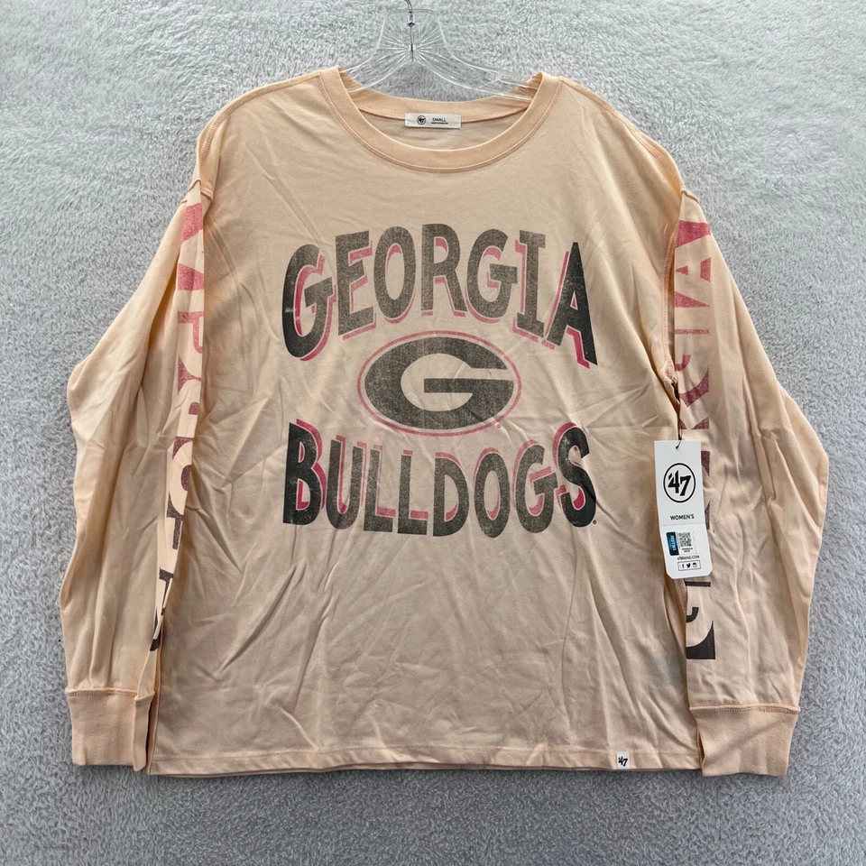 Georgia Bulldogs Shirt Womens Large Orange '47 Brand NCAA College UGA Tee New - Image 1 of 4