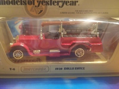 Matchbox Models of Yesteryear 1920 Rolls-Royce Fire Engine Lesney England Red  - Image 1 of 4