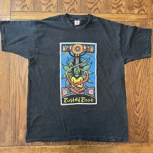 Vintage Rusted​ Root XL T Shirt ​1995 Star Lake Send Me On My Way Logo Black - Picture 1 of 10