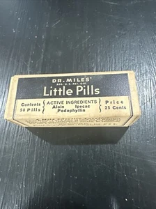 1920s Dr Miles Little Pills Bottle/Content/Sealed NOS - Picture 1 of 3