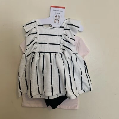 NWT Calvin Klein Jeans Girl’s 6 Year 3 Pcs.Set 2- Tunics & 1 Shorts  - Image 1 of 4