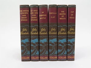 John Steinbeck Set of 6 Books Vintage circa 1930s Hardcover PF Collier & Son NY - Picture 1 of 12