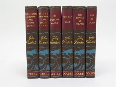 John Steinbeck Set of 6 Books Vintage circa 1930s Hardcover PF Collier & Son NY Foto 1 de 4