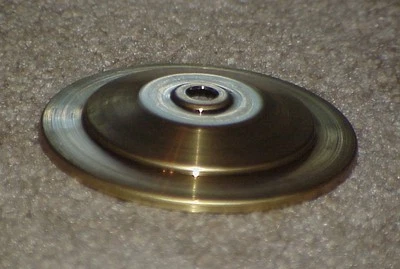 Pairpoint Reverse Painted Lamp Shade Cap in Brass - Image 1 of 4