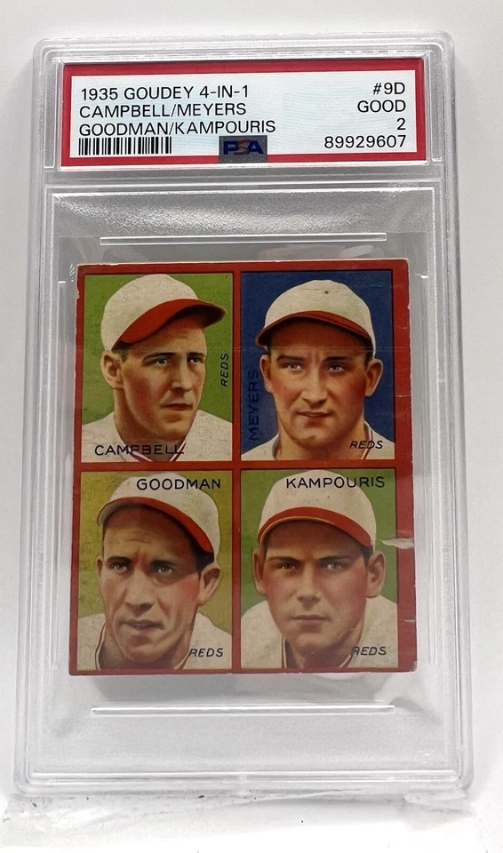 1935 Goudey 4-in-1 - #9D Kampouris, Ival Goodman, Billy Campbell (RC) - PSA 2 - Image 1 of 2