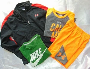 Lot of (4) Little Boys NIKE & UNDER ARMOUR Track Jacket, Shirts & Shorts 4 & 5 - Picture 1 of 5