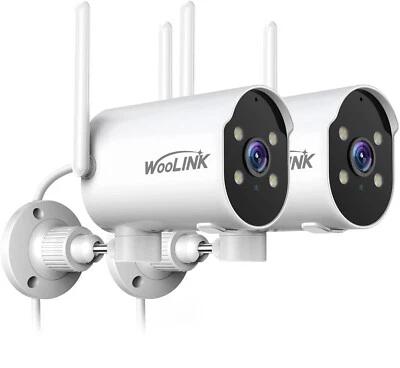 WOOLINK 2Pack 2K WiFi Camera Wireless Security Camera System Night Vision 225° Rotate
