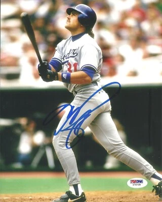 HOF Mika Piazza Signed Auto 8x10 Photo PSA/DNA Sticker Dodgers Mets - Image 1 of 2