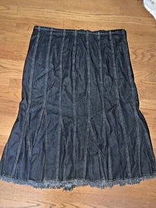 ASHLEY STEWART Fringe SEXY Light Weight Denim Slight Flare Super Cute 22W ❤️tb49 - Picture 1 of 7