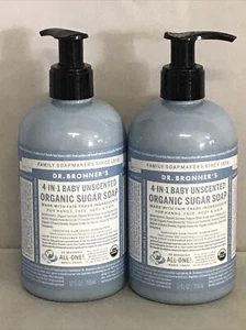 Dr. Bronner's 4-in-1 Baby Unscented Organic Sugar Soap 12 fl. oz. (Pack of 2) - Picture 1 of 4