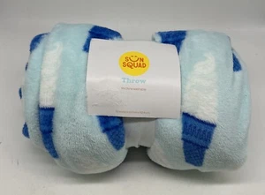 Sun Squad 50x60 Throw Blanket - Ice cream Printed Blue Cozy Soft - Picture 1 of 5