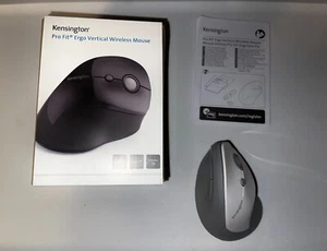 Kensington Pro Fit Ergo Vertical Wireless Mouse K75520WW White/Grey FREE S&H!!!! - Picture 1 of 4