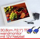30CM 12 " TFT Display Wandmonitor Incl 12V Network Very Economical Only 6W MM