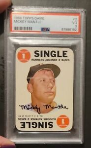 1968 Topps Game MICKEY MANTLE PSA 3