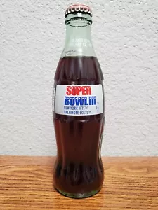 "Super Bowl III 1969 Orange Bowl Jets vs Colts 8 oz botella completa de coca de 8" - Imagen 1 de 4