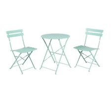 Green 3 Piece Bistro Set Patio Outdoor Furniture Table Chair Garden Folding Seat