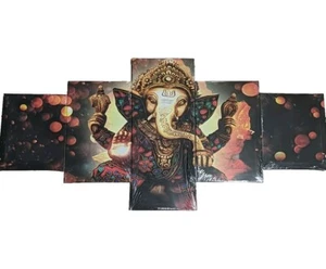 Juego de 5 pinturas murales religiosas enmarcadas Ganesh Ji para decoración del hogar - Imagen 1 de 6