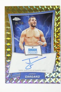 2025 Topps Chrome Johnny Gargano Blue Brand Auto Gold Geometric Refractor /50 - Picture 1 of 2