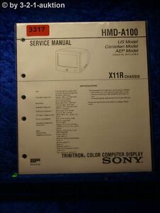 Sony Service Manual Hmd A100 Color Computer Display (#3317)