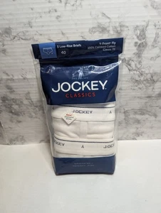 Jockey Classics Men's Briefs 3 Pack New White Size 40 Y Front Fly Cotton 2011 - Picture 1 of 4