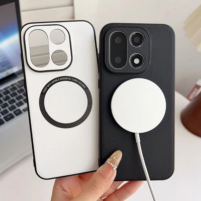 For OnePlus 15 5G, Luxury Hybrid Armor Leather Soft Bumper Magnetic Case Cover - Image 1 of 4