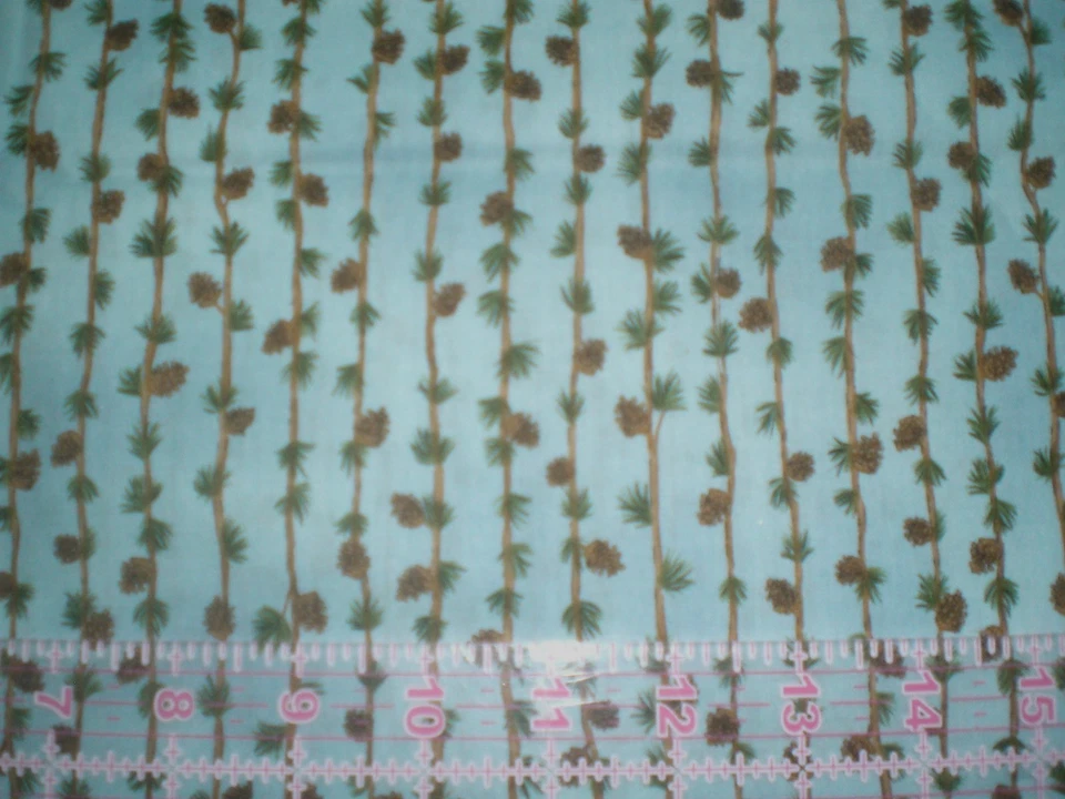   Tela estampada azul a rayas de piña de 1 yarda Foto 1 de 1