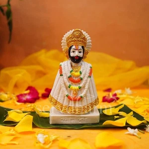 Statua idolo dio indù Lord Khatu Shyam Ji statuina decorazione pezzo da esposizione - Foto 1 di 4