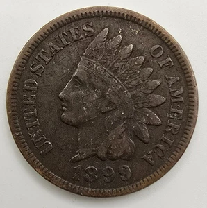 1899 Indian Head Cent RPD 025 Snow 24 Rare Re-Punched Date Mint Error S-24 IHC - Picture 1 of 6