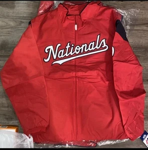 Washington Nationals Jacke Majestic Authentic rot wattiert durchgehender Reißverschluss 2XL - Bild 1 von 4