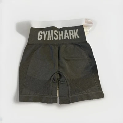 Gymshark 女式高腰身体贴合无缝弹性短裤黑色 XS 全新带盒 — 第 1/4 张图片