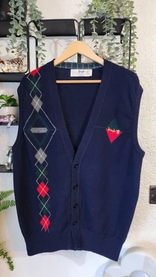 Pringle of Scotland Sports 100% Pure New Wool Argyle Vest Made in Scotland M - Image 1 of 4