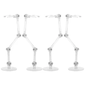 4 Pezzi Supporto Action Figure Espositore Supporti Trasparenti Base per Figure Articolate - Foto 1 di 12