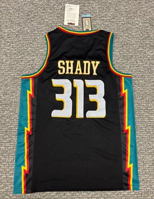 NEW Eminem Detroit Pistons 313 Slim Shady Men's 2XXLarge 52 Retro Black Jersey - Image 1 of 4