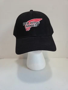 New Red Wing Shoes Hat Cap Adult Adjustable Hook Loop Embroidered Black Red - Picture 1 of 5