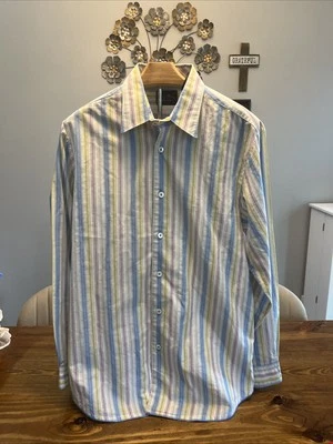 Indigo Palms Denim Co Por Tommy Bahama Para Hombre’s M Botón Pasteles Colores Rayas Foto 1 de 4