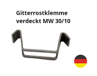 10st Gitterrostklemme verdeckte Befestigung Gitterrost Lichtschacht Edelstahl VA - Bild 1 von 4