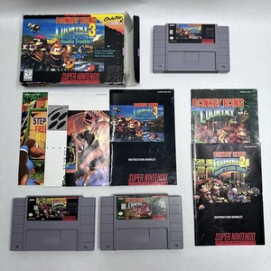 Donkey Kong Country 1 2 3 SNES Super Nintendo Lote Probado Funcionando Auténtico - Imagen 1 de 24