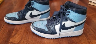 Mujer Talla 6.5- Air Jordan 1 Retro OG Alto Azul Chill W Foto 1 de 4