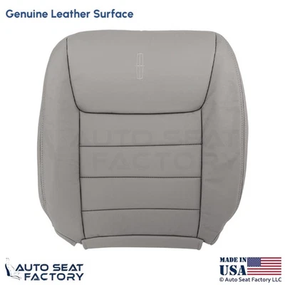 1999-2001 Fits Lincoln Town Car Genuine Leather Driver Top Cover Light Graphite - Image 1 of 4